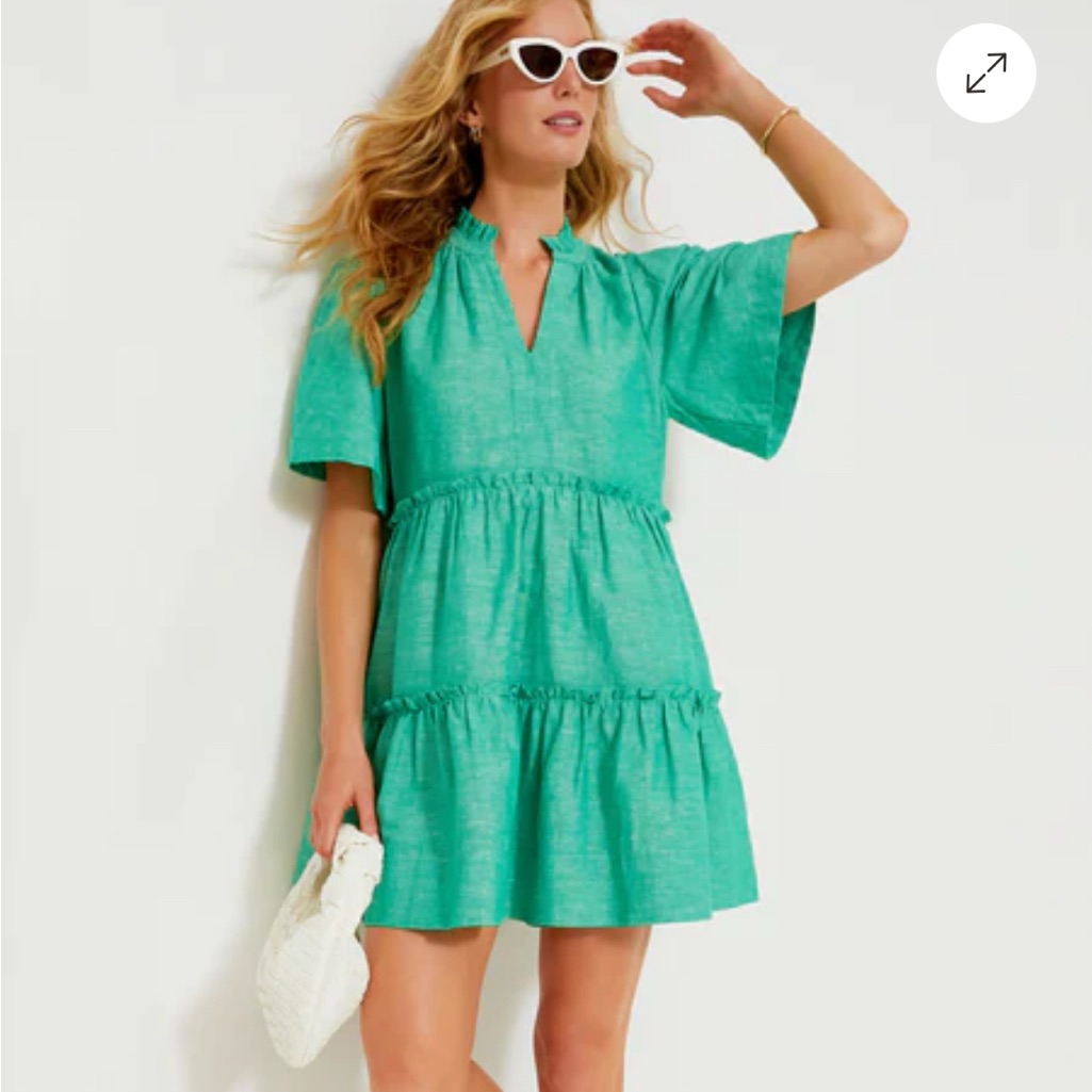 Nwt Tuckernuck Sea Green Crawford Mini Dress Linen Blend
